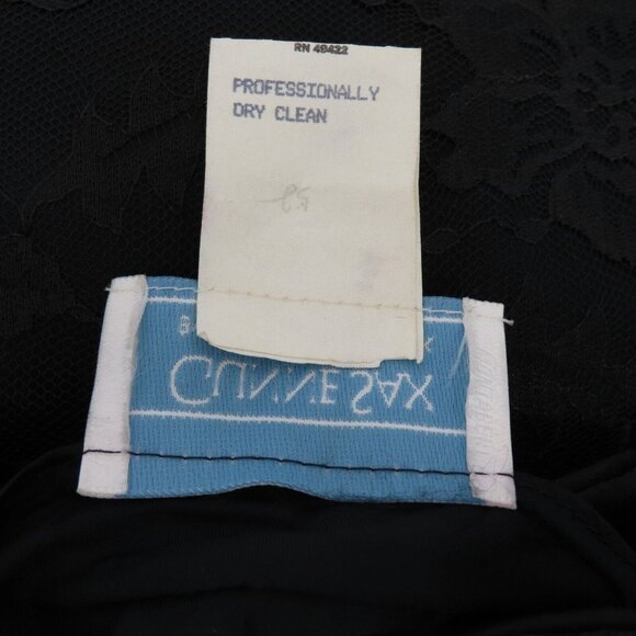 VTG Gunne Sax Jessica McClintock Women 9 Black Lace Strapless Gown Dress Bow - Picture 10 of 13